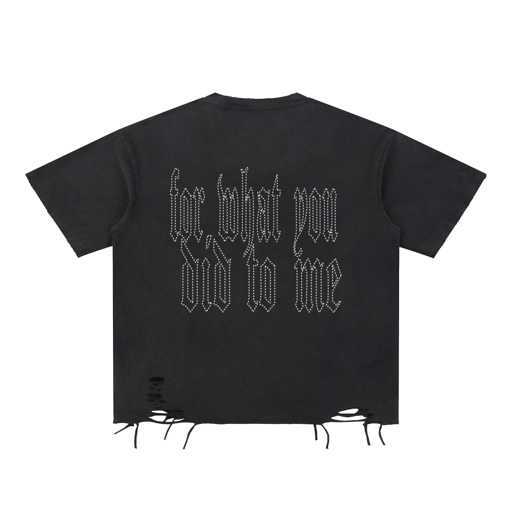 TO THE ROSARY DISTRESSED TEE