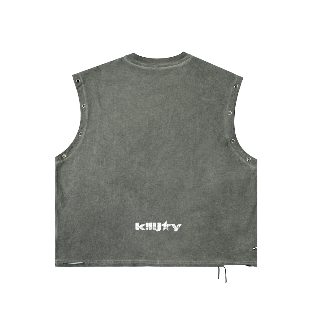 GHOST EYELET DISTRESSED TANK