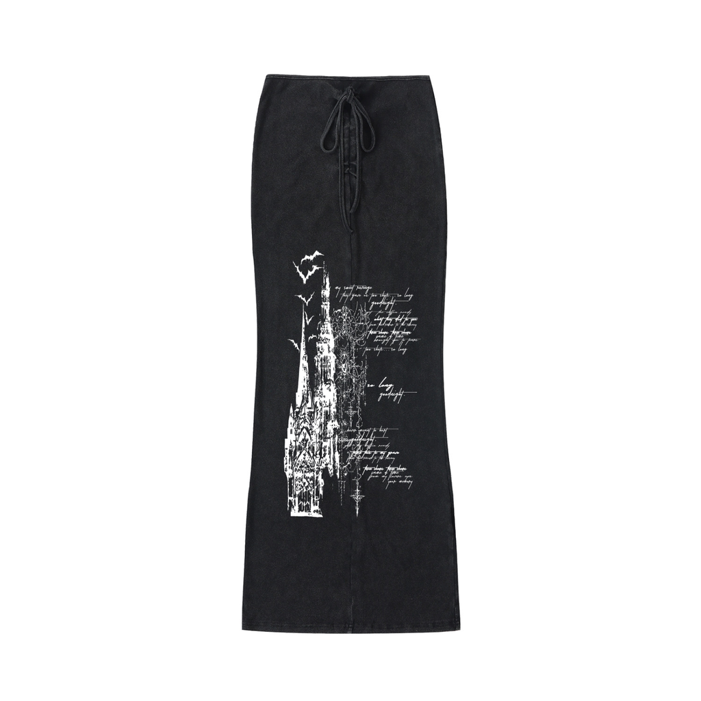 GET ME TO A CHURCH DRAWSTRING MAXI SKIRT