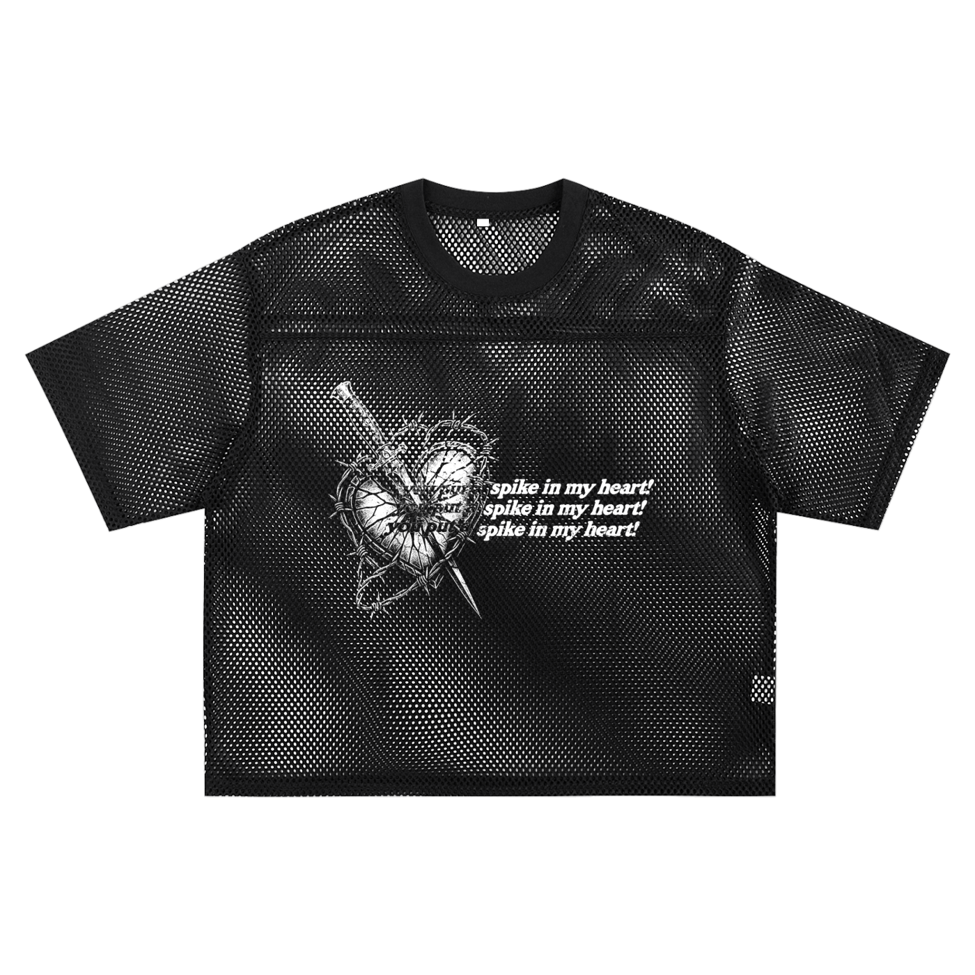 SPIKE NETTED TEE