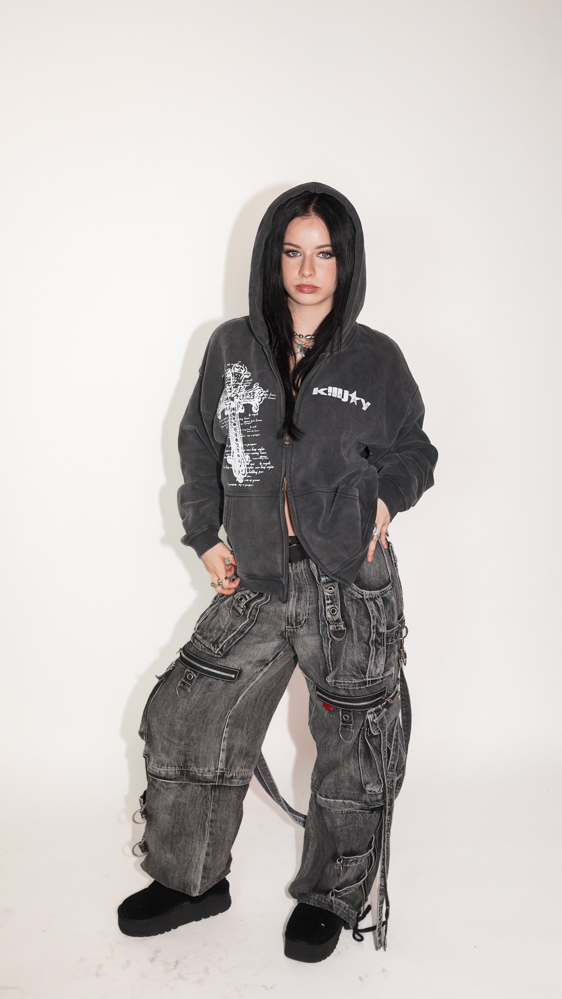 GHOST ZIP UP HOODIE