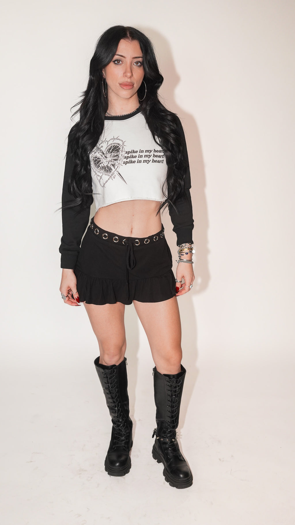 SPIKE IN MY HEART CROPPED LONG SLEEVE