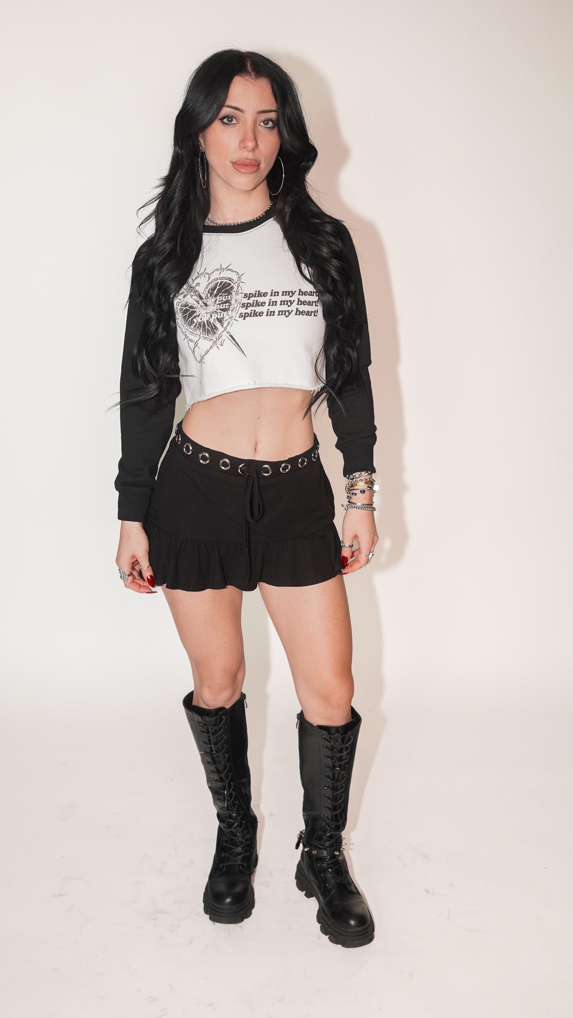 SPIKE IN MY HEART CROPPED LONG SLEEVE