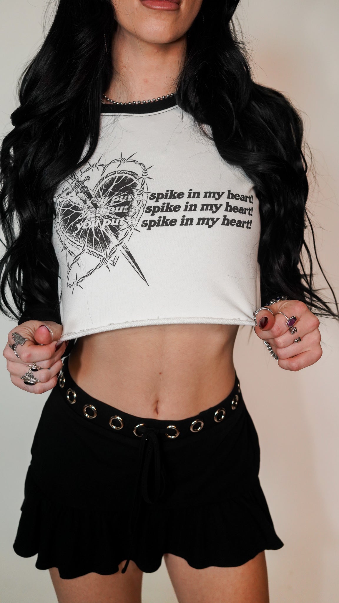SPIKE IN MY HEART CROPPED LONG SLEEVE