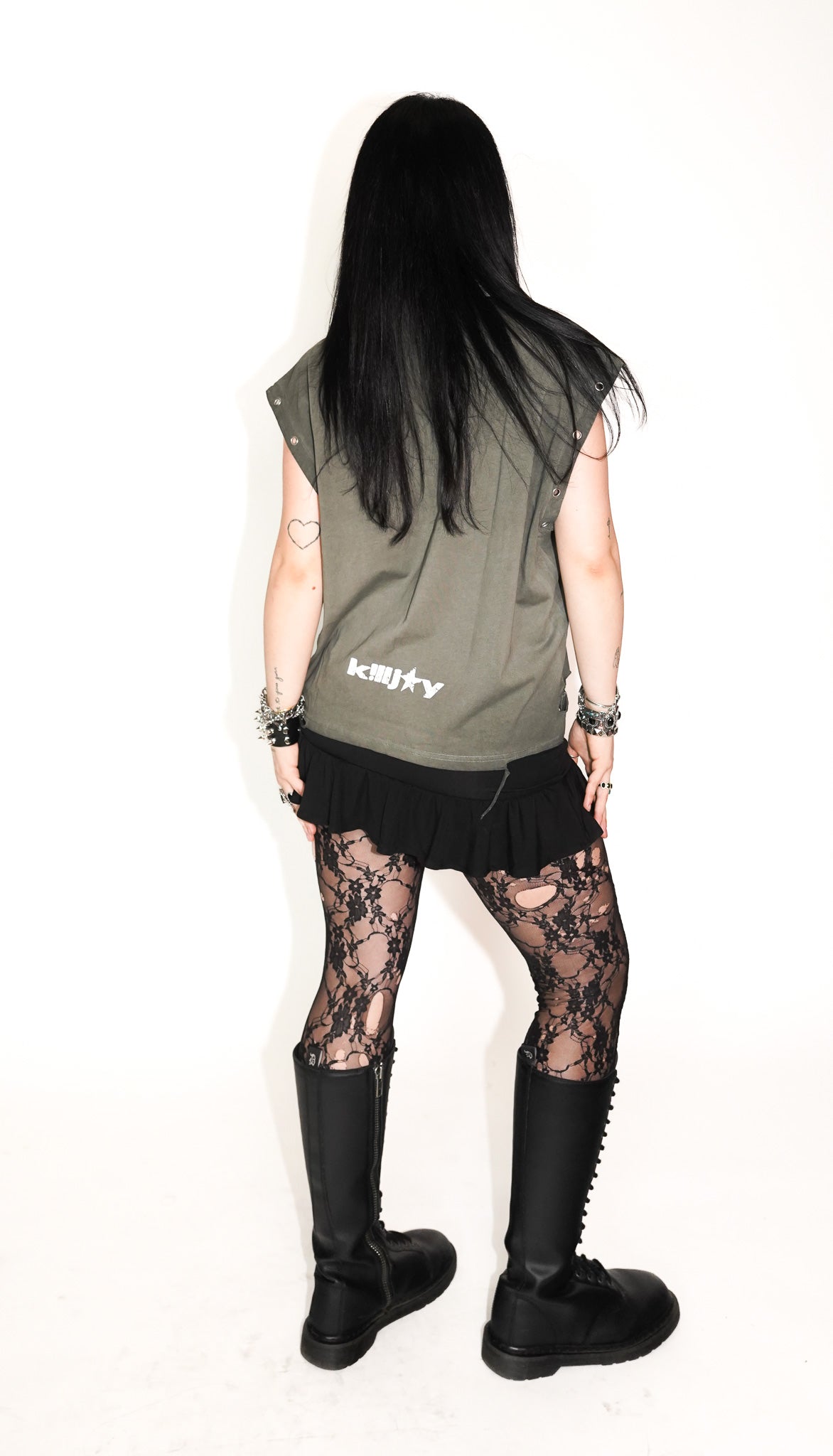 GHOST EYELET DISTRESSED TANK