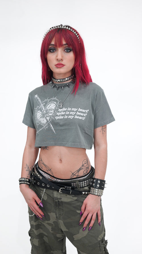SPIKE CROPPED TEE