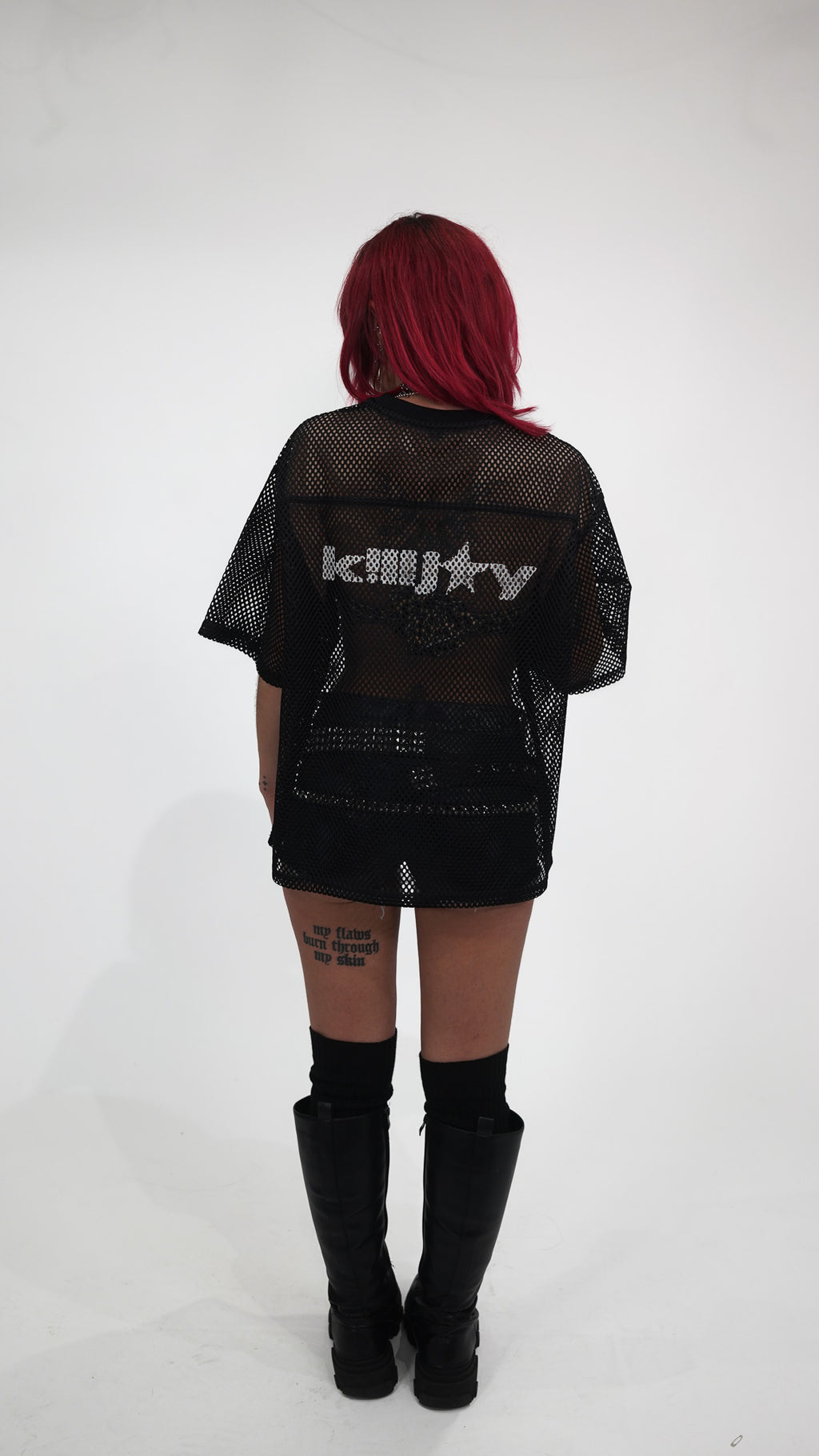 SPIKE NETTED TEE