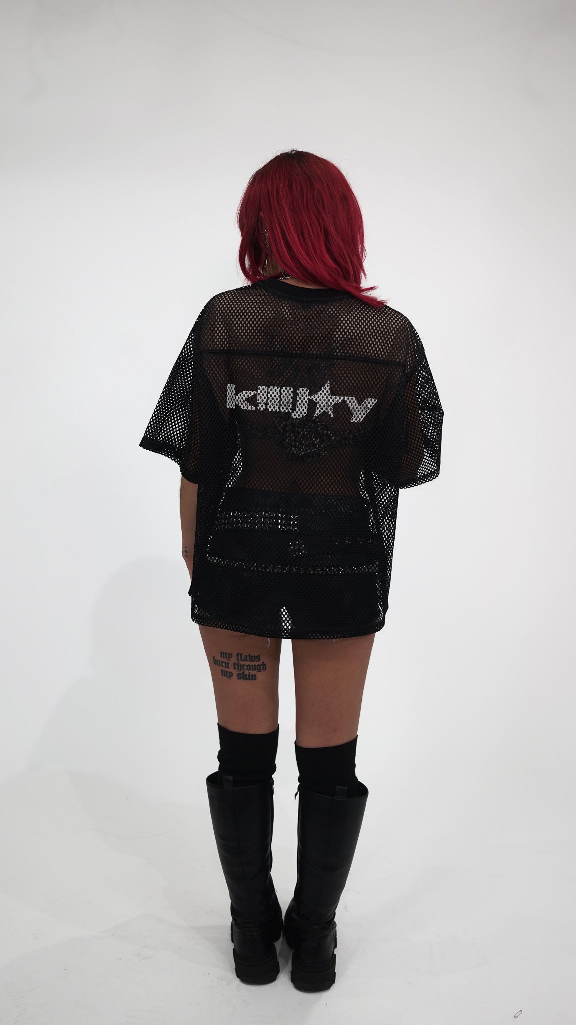 SPIKE NETTED TEE